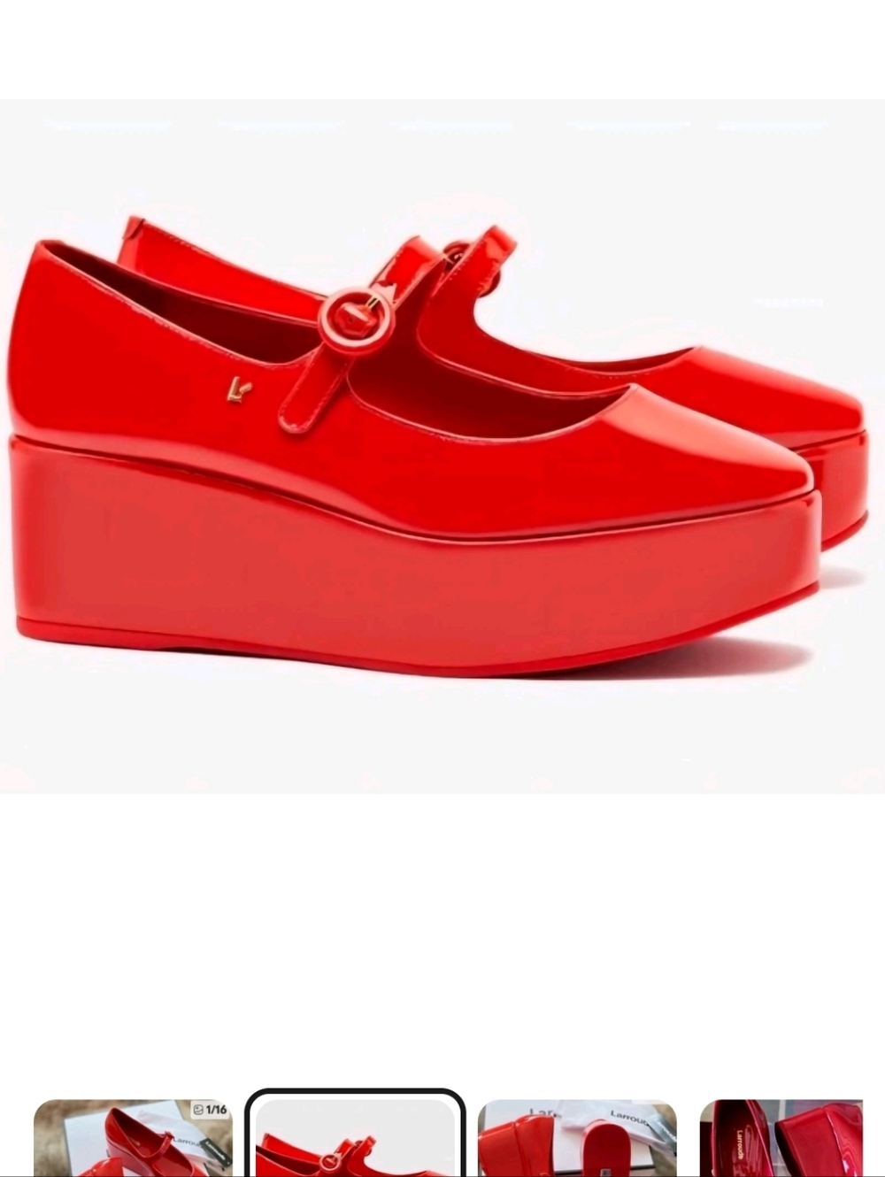 New Larroude Blair Red Platform Mary Jane Shoes  9